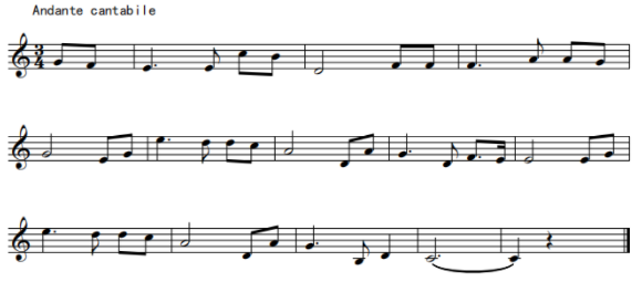 要求: (1) 第二个乐句要用到同头换尾"的旋律发展手法.