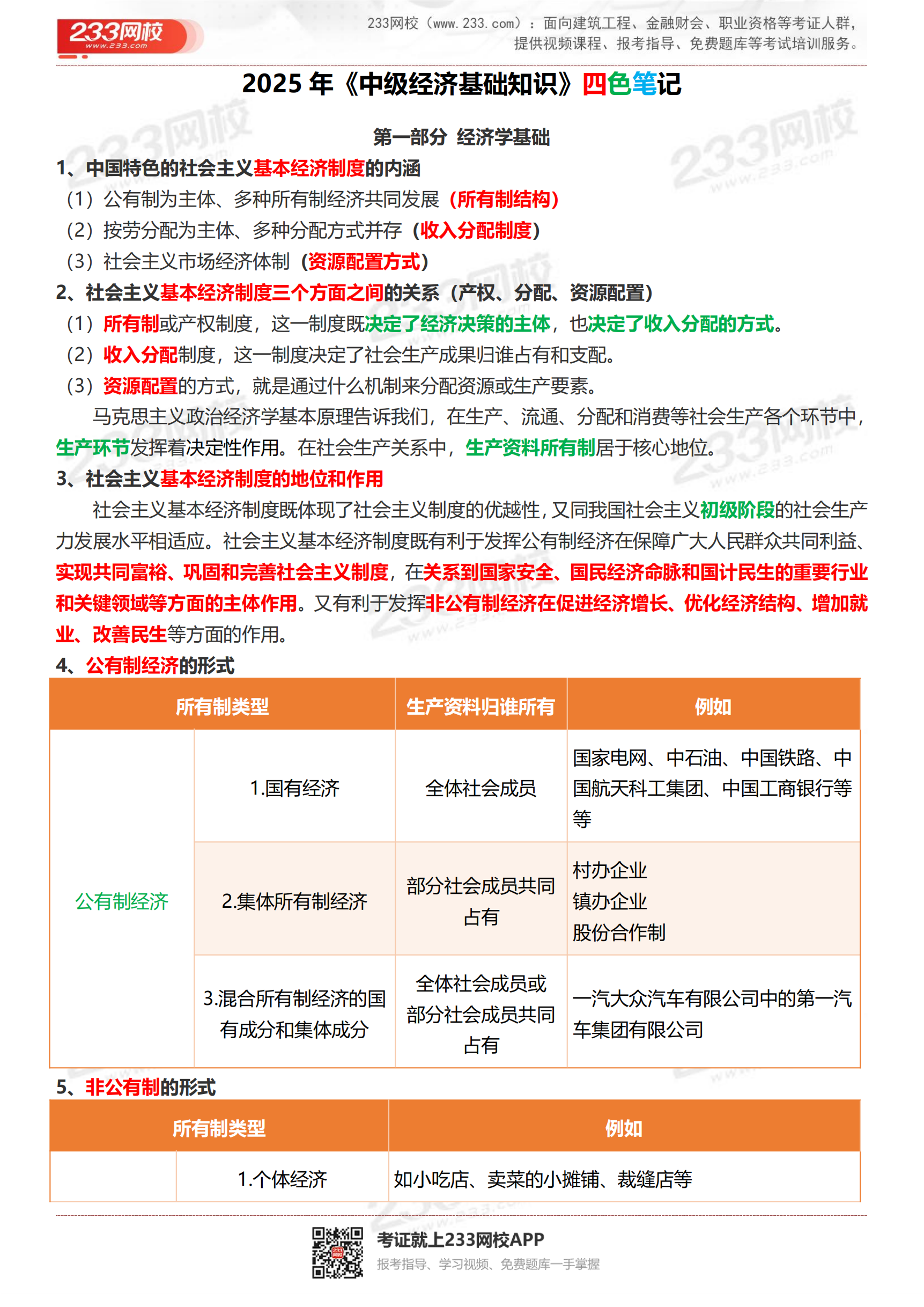 重點梳理！2025年《中級經濟基礎》四色筆記_01.png
