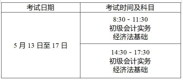 2023初級(jí)會(huì)計(jì)考試時(shí)間