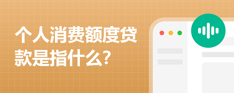 个人消费额度贷款是指什么？