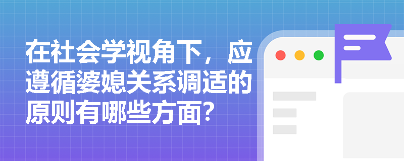 在社会学视角下，应遵循婆媳关系调适的原则有哪些方面？