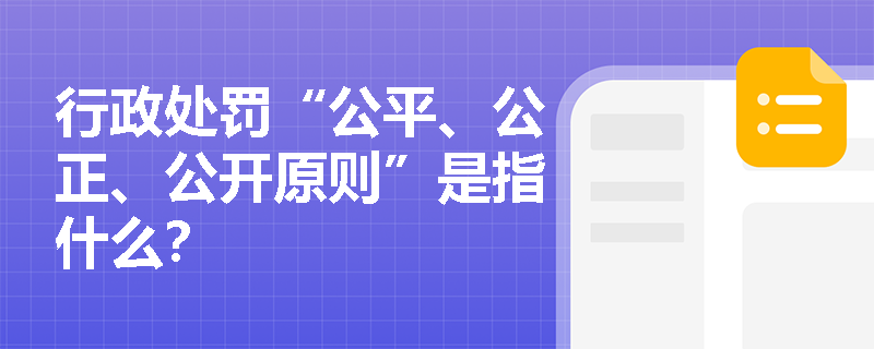 行政处罚“公平、公正、公开原则”是指什么？