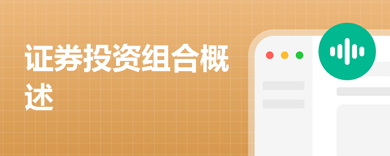 证券投资组合概述