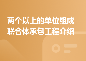 两个以上的单位组成联合体承包工程介绍