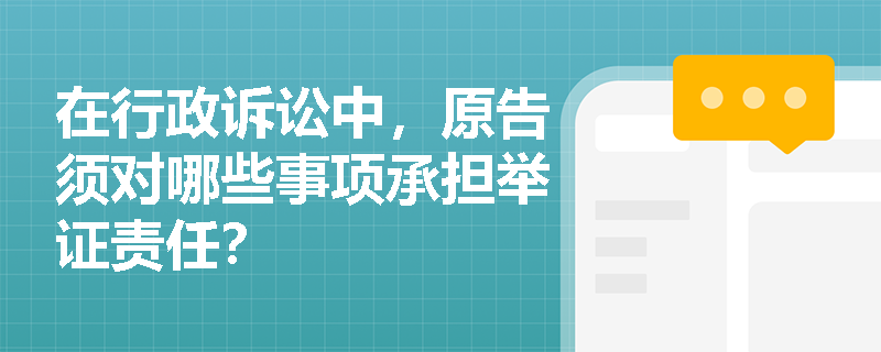 在行政诉讼中，原告须对哪些事项承担举证责任？