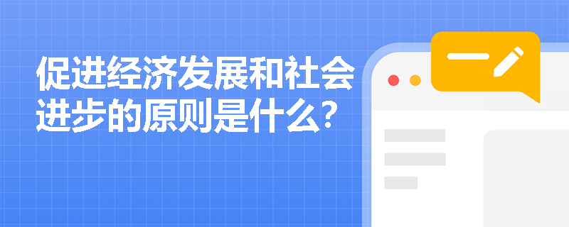 促进经济发展和社会进步的原则是什么？