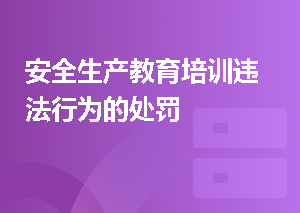 安全生产教育培训违法行为的处罚