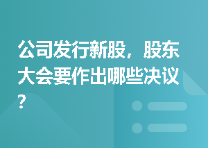 公司发行新股，股东大会要作出哪些决议？