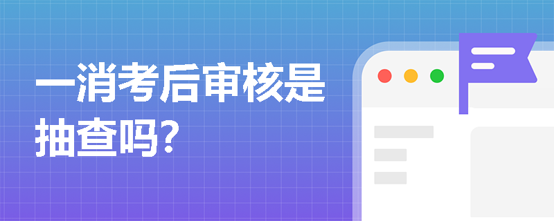 一消考后审核是抽查吗?