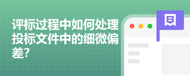 评标过程中如何处理投标文件中的细微偏差？