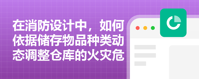 在消防设计中，如何依据储存物品种类动态调整仓库的火灾危险性分类？