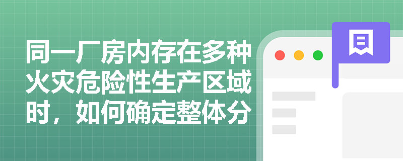 同一厂房内存在多种火灾危险性生产区域时，如何确定整体分类？