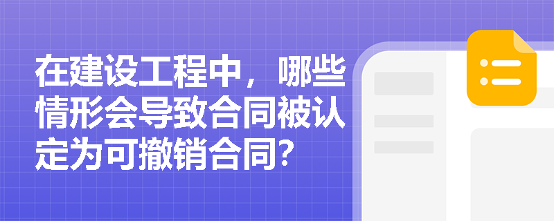 在建设工程中，哪些情形会导致合同被认定为可撤销合同？
