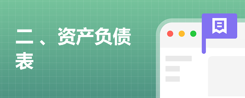 二 、资产负债表