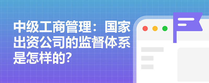 中级工商管理：国家出资公司的监督体系是怎样的？