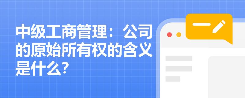 中級工商管理：公司的原始所有權的含義是什么？