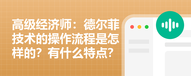 高级经济师：德尔菲技术的操作流程是怎样的？有什么特点？