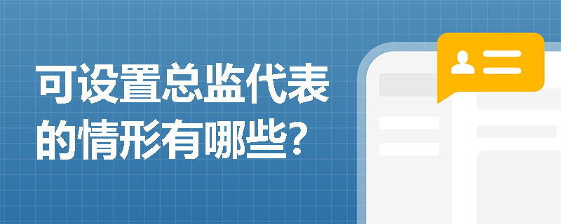 可設置總監代表的情形有哪些？
