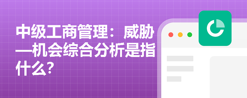 中级工商管理：威胁—机会综合分析是指什么？
