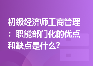 初级经济师工商管理：职能部门化的优点和缺点是什么？
