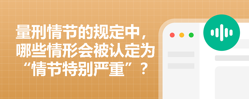 量刑情节的规定中，哪些情形会被认定为“情节特别严重”？