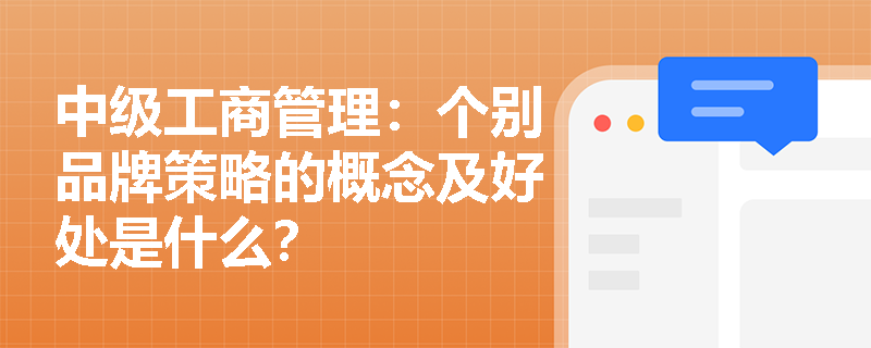 中級工商管理：個別品牌策略的概念及好處是什么？