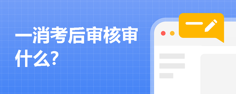 一消考后审核审什么？