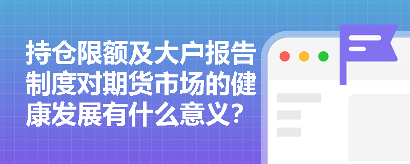 持仓限额及大户报告制度对期货市场的健康发展有什么意义？