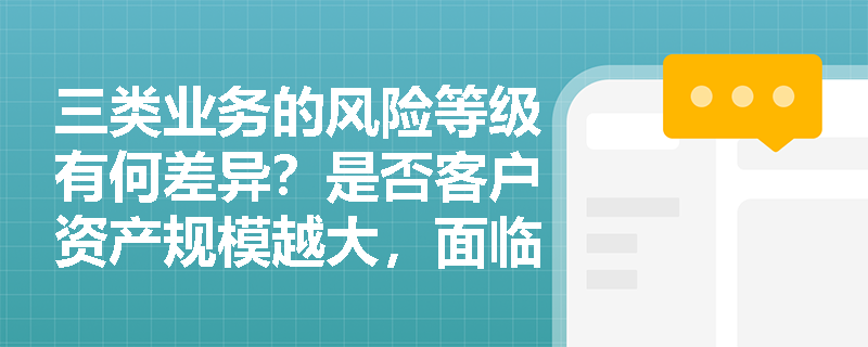 三类业务的风险等级有何差异？是否客户资产规模越大，面临的风险越高？