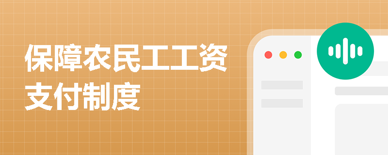 保障农民工工资支付制度