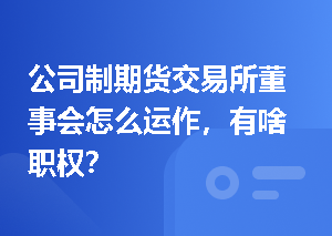 公司制期货交易所董事会怎么运作，有啥职权？