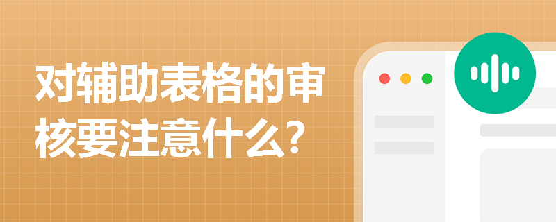 对辅助表格的审核要注意什么？