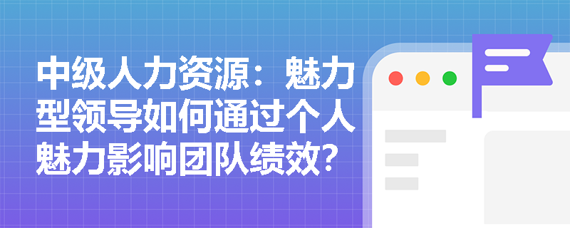 中级人力资源：魅力型领导如何通过个人魅力影响团队绩效？
