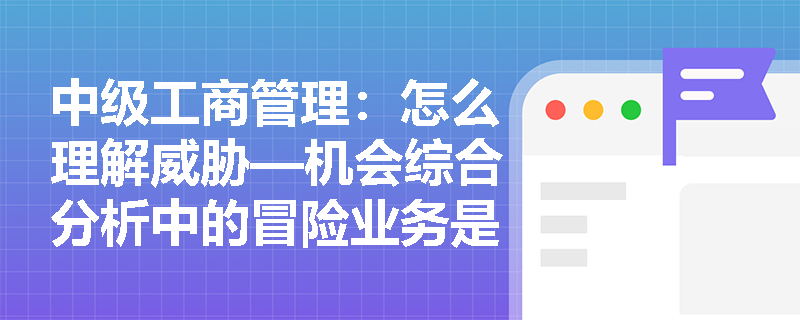 中级工商管理：怎么理解威胁—机会综合分析中的冒险业务是指什么？