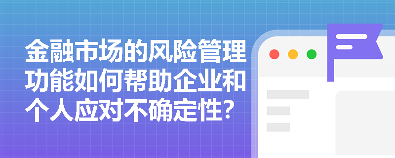 金融市场的风险管理功能如何帮助企业和个人应对不确定性？