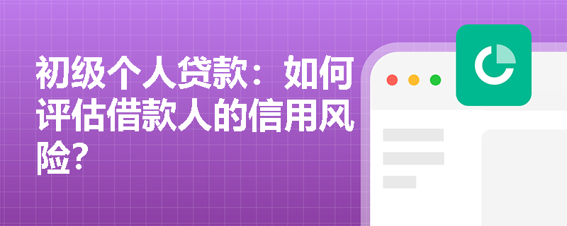 初级个人贷款：如何评估借款人的信用风险？