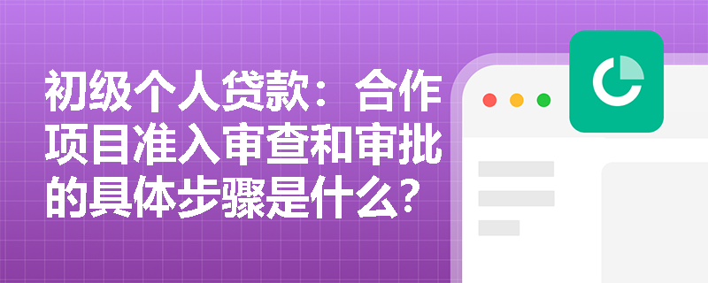 初级个人贷款：合作项目准入审查和审批的具体步骤是什么？