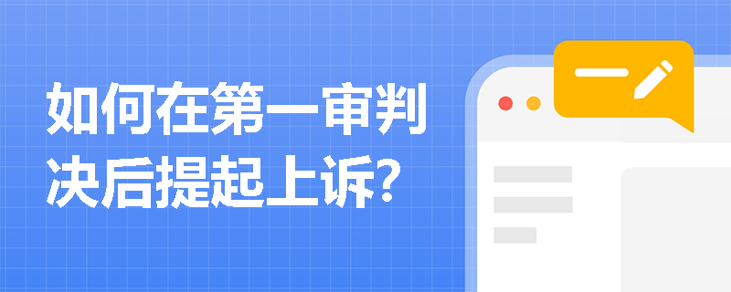 如何在第一审判决后提起上诉? 如何在第一审判决后提起上诉?