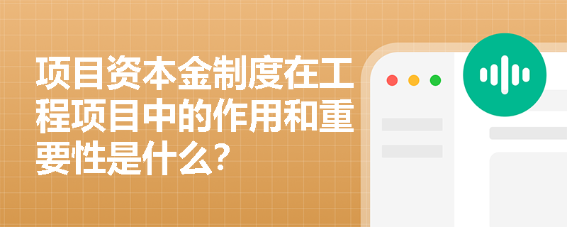 项目资本金制度在工程项目中的作用和重要性是什么？