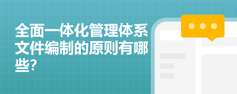 全面一体化管理体系文件编制的原则有哪些？