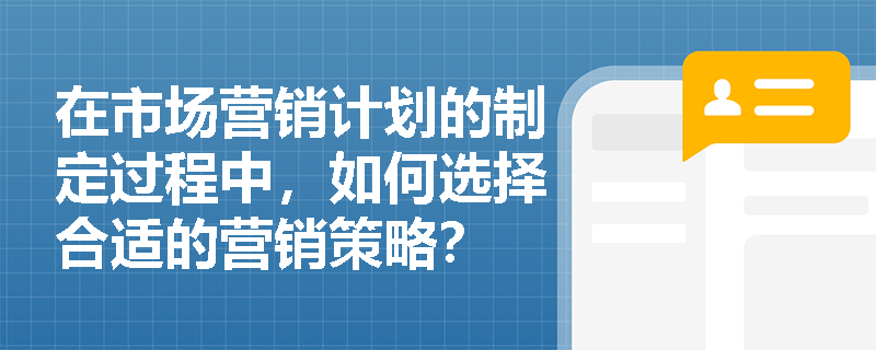 在市场营销计划的制定过程中，如何选择合适的营销策略？