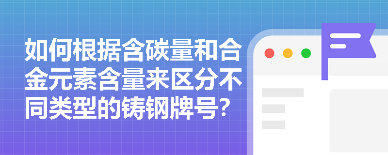 如何根据含碳量和合金元素含量来区分不同类型的铸钢牌号？