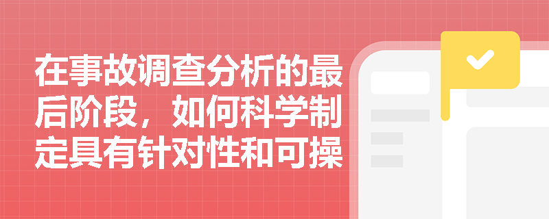 在事故调查分析的最后阶段,如何科学制定具有针对性和可操作性的事故防范与整改措施? 在事故调查分析的最后阶段,如何科学制定具有针对性和可操作性的事故防范与整改措施?