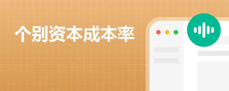 个别资本成本率