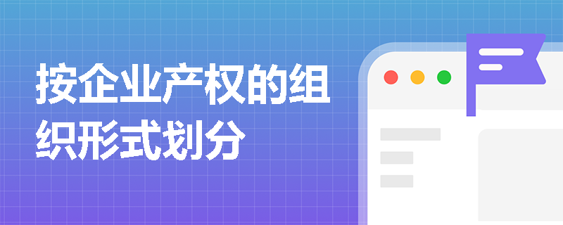 按企业产权的组织形式划分