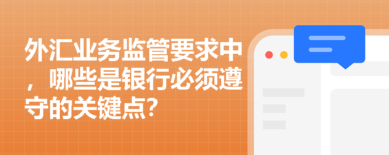 外汇业务监管要求中，哪些是银行必须遵守的关键点？