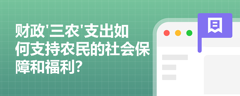 财政'三农'支出如何支持农民的社会保障和福利？