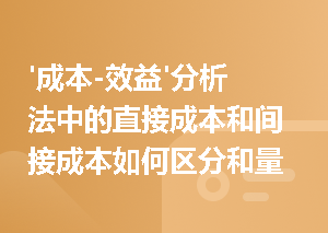 '成本-效益'分析法中的直接成本和间接成本如何区分和量化？