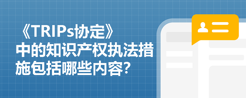 《TRIPs协定》中的知识产权执法措施包括哪些内容？