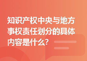 知识产权中央与地方事权责任划分的具体内容是什么？